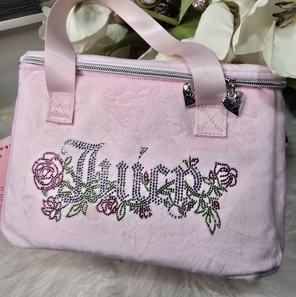 Juicy Couture light pink  Rhinestone cooler bag new